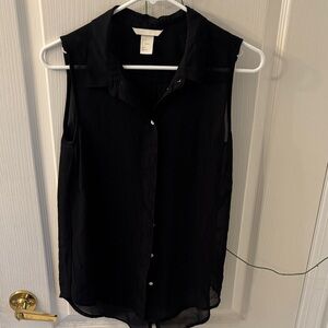 H&M Black Sleeveless Blouse